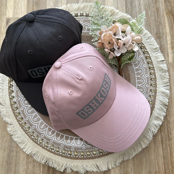 KIDS OSHKOSH BASEBALL CAP - GRAY OR PINK - NWT - VELCRO BACK - PICK ONE - Picture 1 of 5